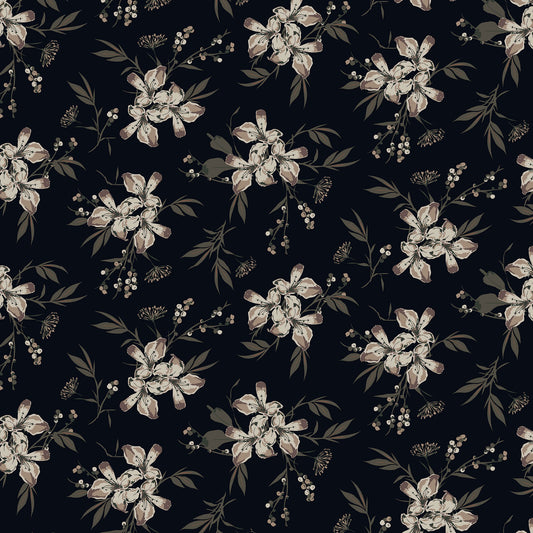 P-3147-504-BLACK-MOCHA - PRINTED WOOL DOBBY 100% POLYESTER
