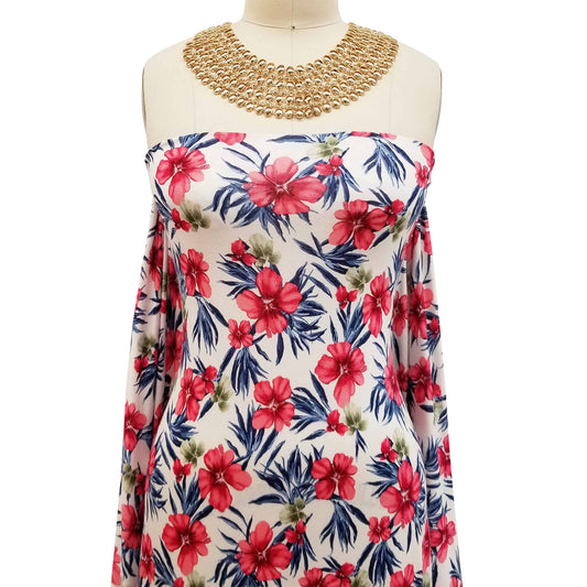 P-315-HVY-RSJ-OFFWHITE-GUAVA - PRINT RSJ 95% RAYON 5% SPANDEX JERSEY