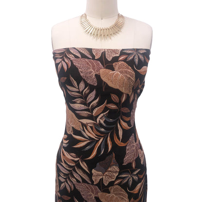 P-3150-636-BLACK-TAUPE - PRINTED CREPON 100% RAYON CREPON