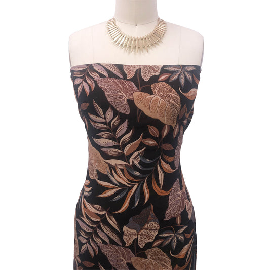 P-3150-636-BLACK-TAUPE - PRINTED CREPON 100% RAYON CREPON