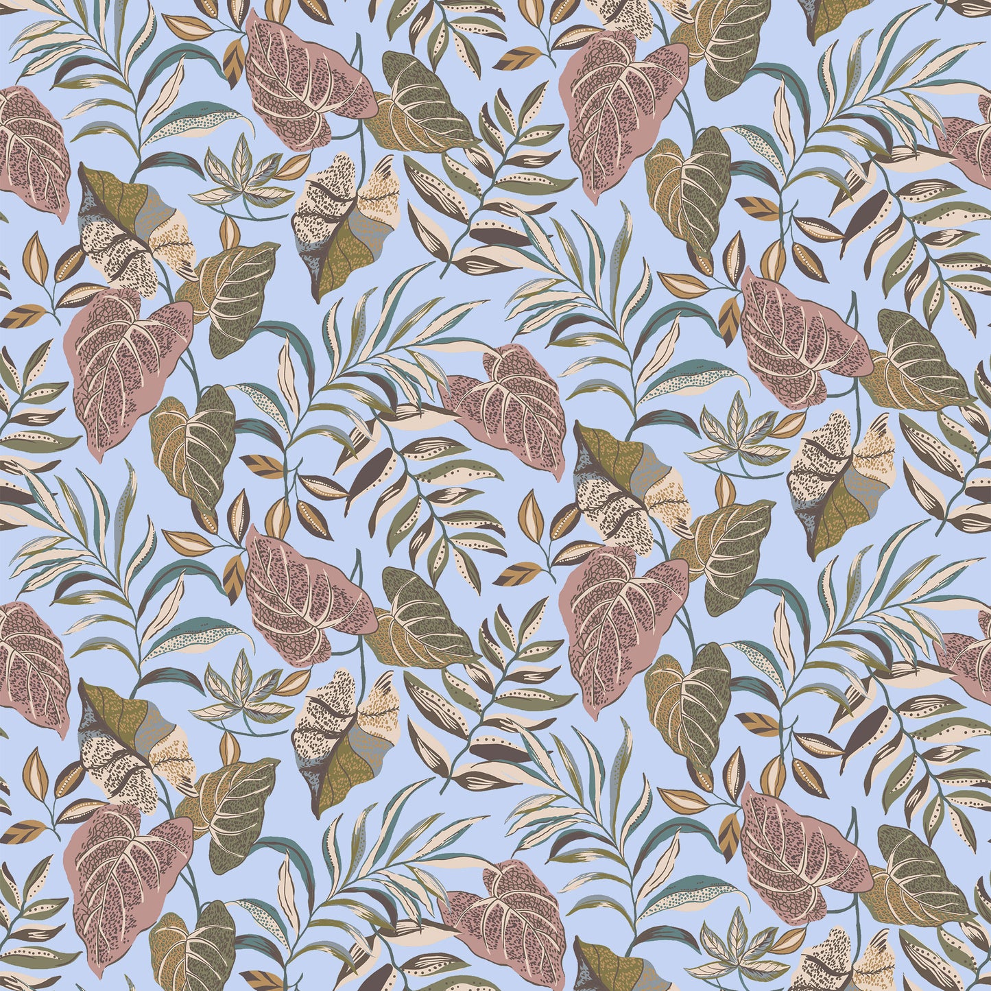P-3150-636-BLUE-ASH-ROSE PRINTED CREPON 100% RAYON CREPON