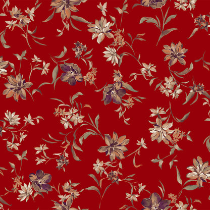 P-3158-456-RED-HAZEL - PRINTED STRETCH SATIN 100% POLY