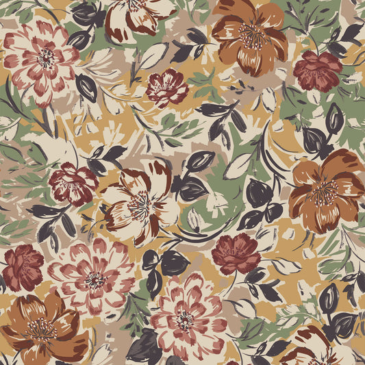 P-3169-754-BASIL-JOJOBA-CARAMEL - PRINTED POLY MOROCCAN 100% POLY