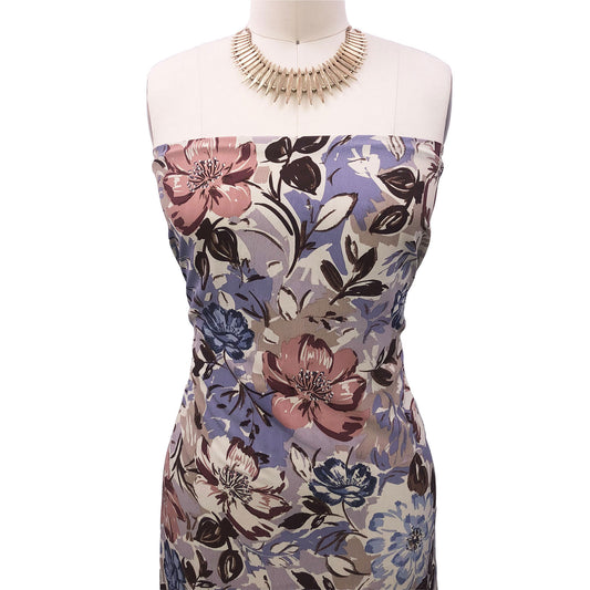 P-3169-754-LAVENDER-LILAC-ROSE-GOLD - PRINTED POLY MOROCCAN 100% POLY