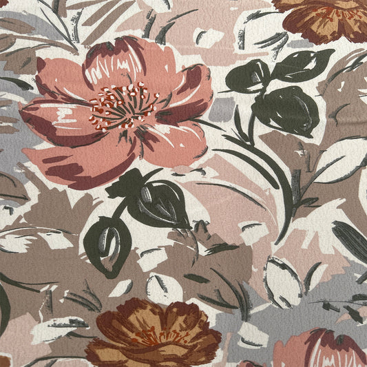 P-3169-754-SHELL-NATURAL-D-CORAL - PRINTED POLY MOROCCAN 100% POLY