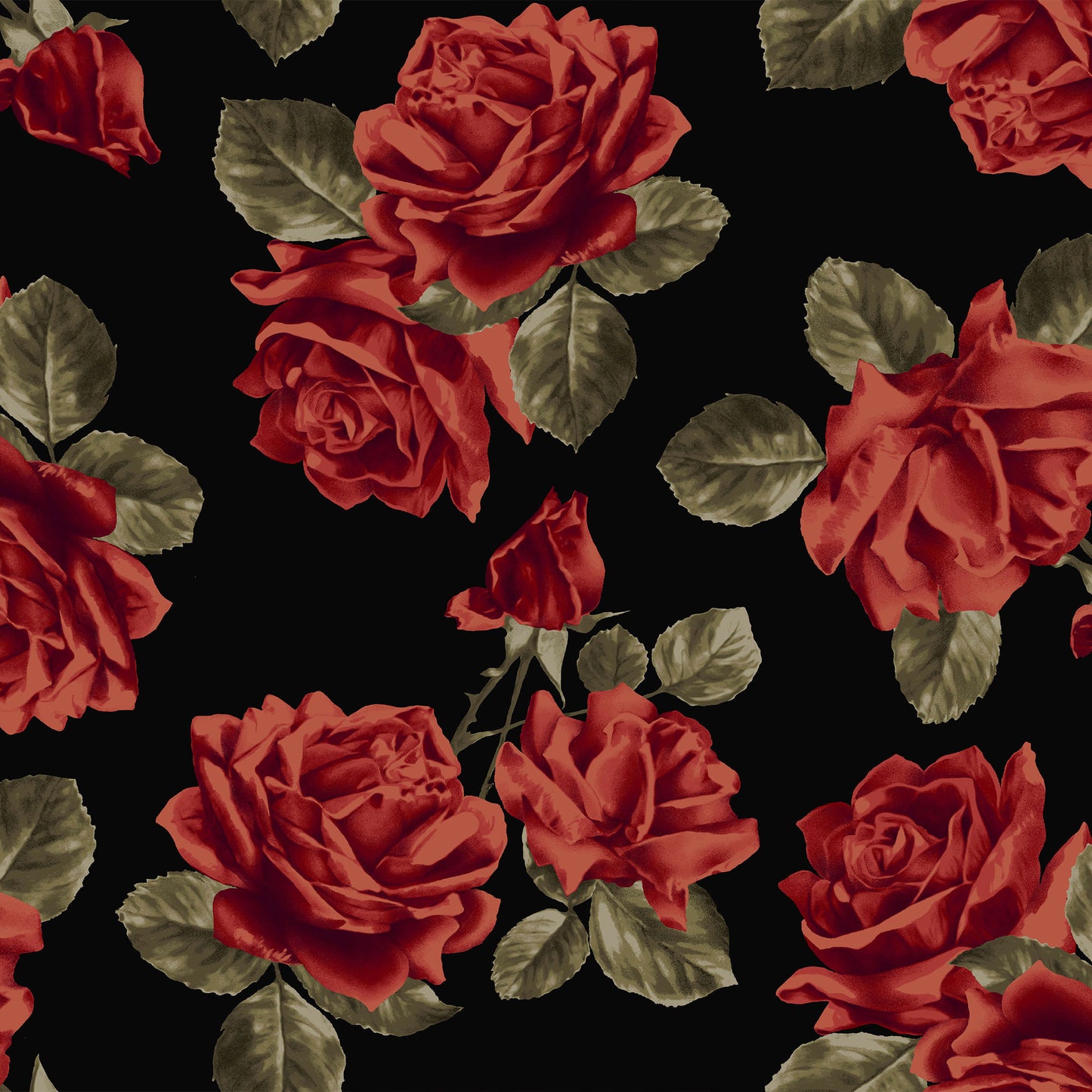 P-3173-702-BLACK-DEEP-RED - PRINTED SCUBA CREPE 97% POLY 3% SPANDEX