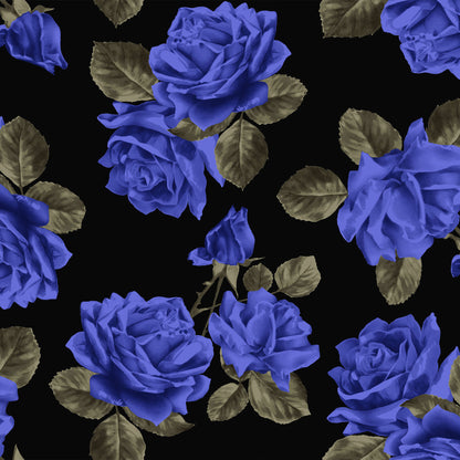 P-3173-702-BLACK-ROYAL - PRINTED SCUBA CREPE 97% POLY 3% SPANDEX