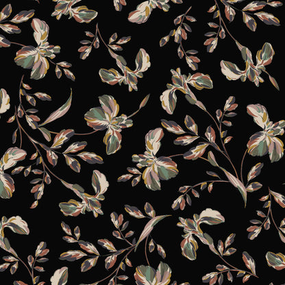 P-3184-754-BLACK-MUSTARD - PRINTED POLY MOROCCAN 100% POLY