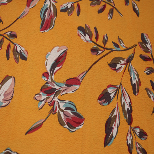 P-3184-754-HONEY-MUSTARD-BLUE-SURF - PRINTED POLY MOROCCAN 100% POLY