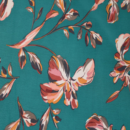 P-3184-754-PEACOCK-GOLDEN-OAK - PRINTED POLY MOROCCAN 100% POLY