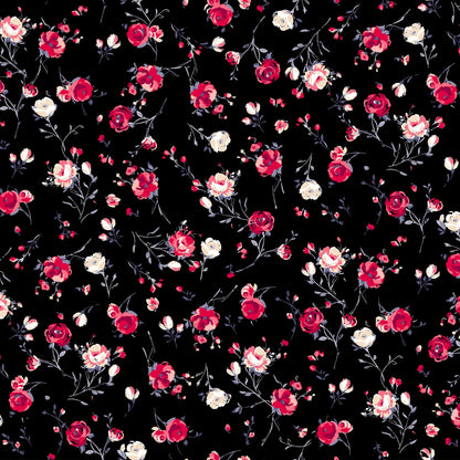 P-32-504-BLACK-RED - PRINTED WOOL DOBBY 100% POLYESTER