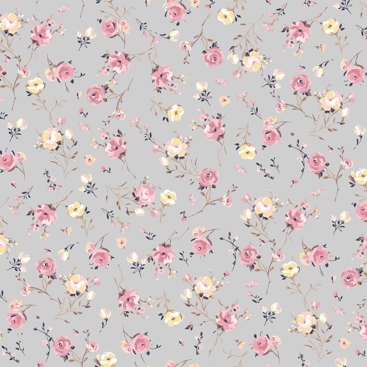 P-32-504-GREY-DUSTY-ROSE - PRINTED WOOL DOBBY 100% POLYESTER