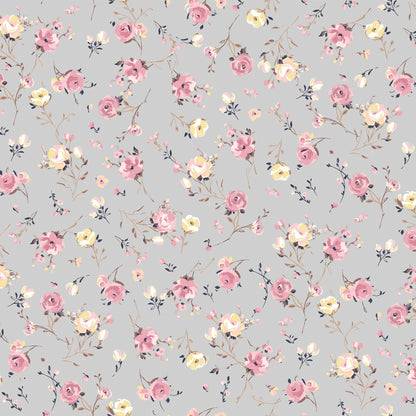 P-32-504-GREY-DUSTY-ROSE - PRINTED WOOL DOBBY 100% POLYESTER