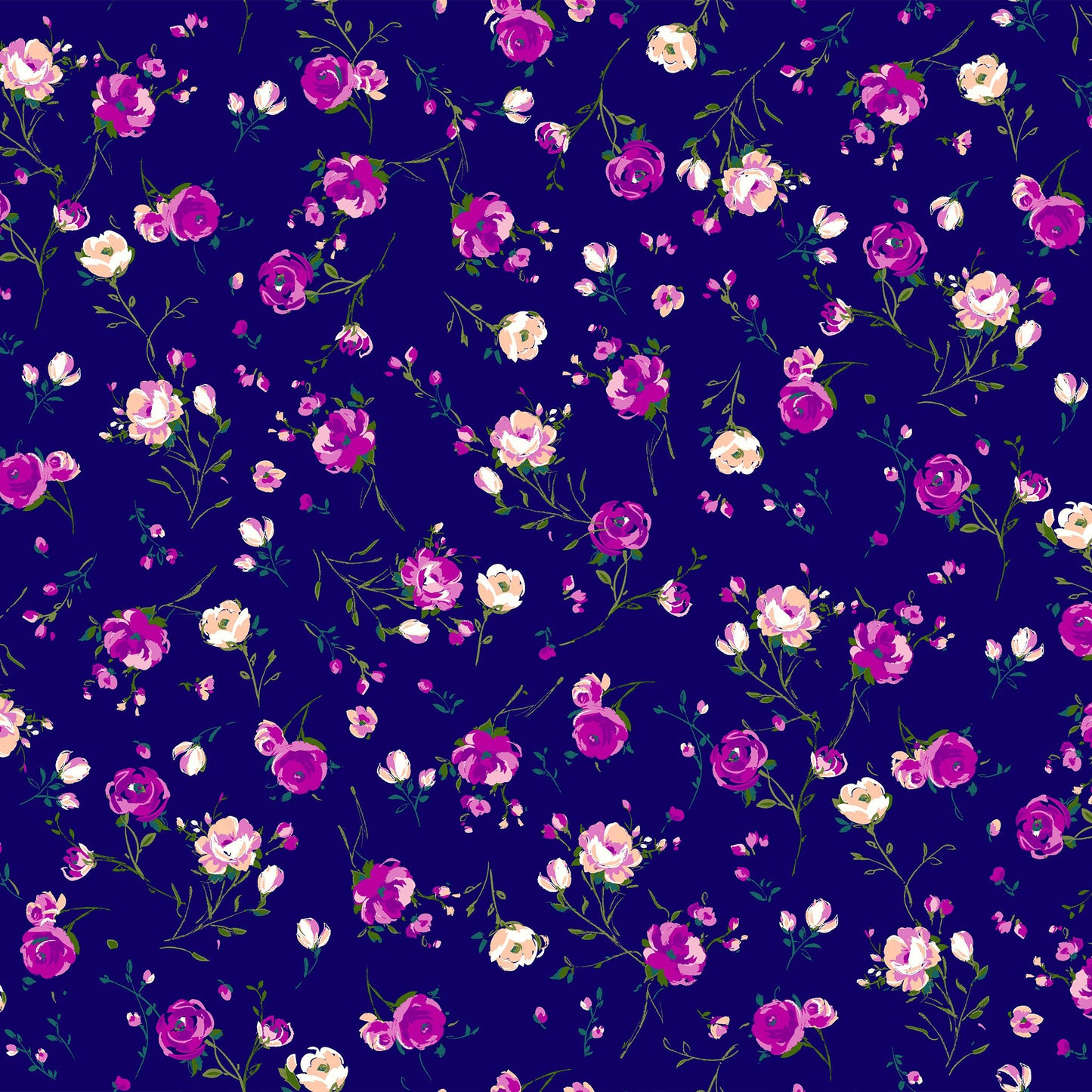 P-32-504-NAVY-MAGENTA - PRINTED WOOL DOBBY 100% POLYESTER