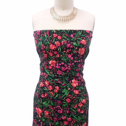 P-3203-754-BLACK-CORAL - PRINTED POLY MOROCCAN 100% POLY