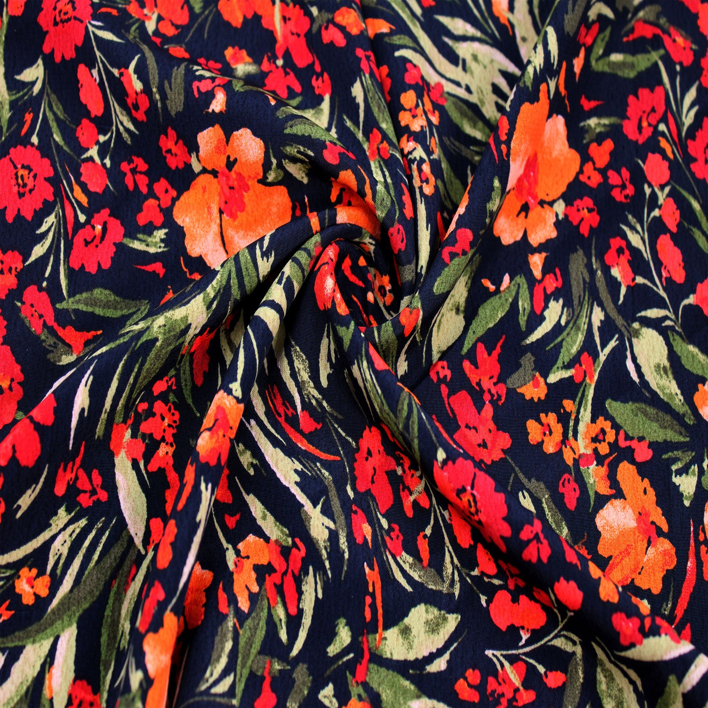 P-3203-754-BLACK-ORANGE-PEPPER - PRINTED POLY MOROCCAN 100% POLY