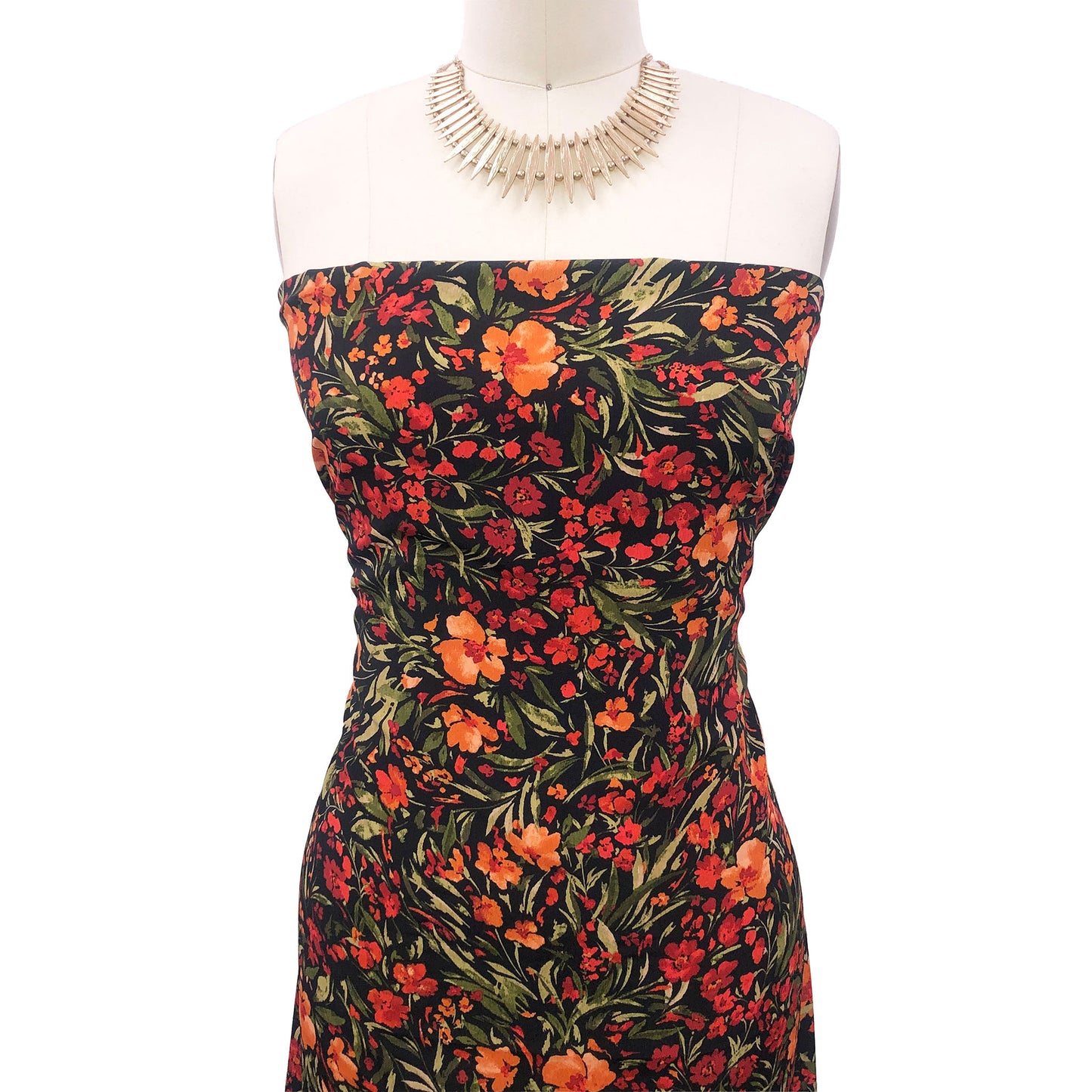 P-3203-754-BLACK-ORANGE-PEPPER - PRINTED POLY MOROCCAN 100% POLY