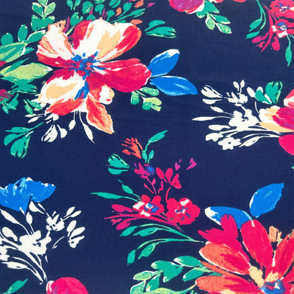 P-3230-754-NAVY-RASPBERRY - PRINTED POLY MOROCCAN 100% POLY