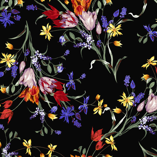 P-3274-450-BLACK-DUSTY-LILAC - PRINTED ITY 96% POLY 4% SPANDEX