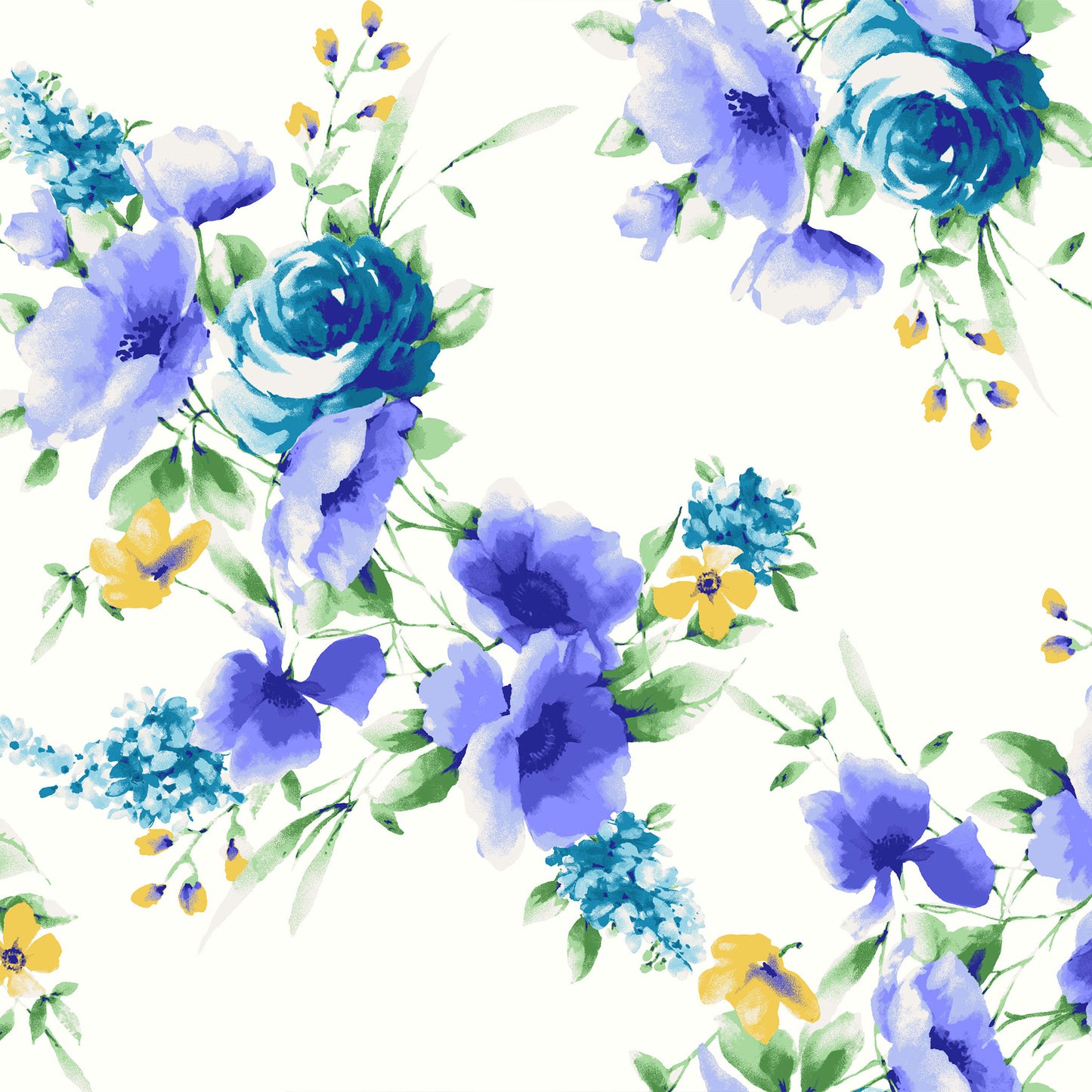 P-3276-702-OFF-WHITE-BLUE - PRINTED SCUBA CREPE 97% POLY 3% SPANDEX