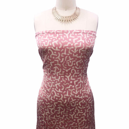 P-3277-456-FADED-MARSALA-TAN - PRINTED STRETCH SATIN 100% POLY