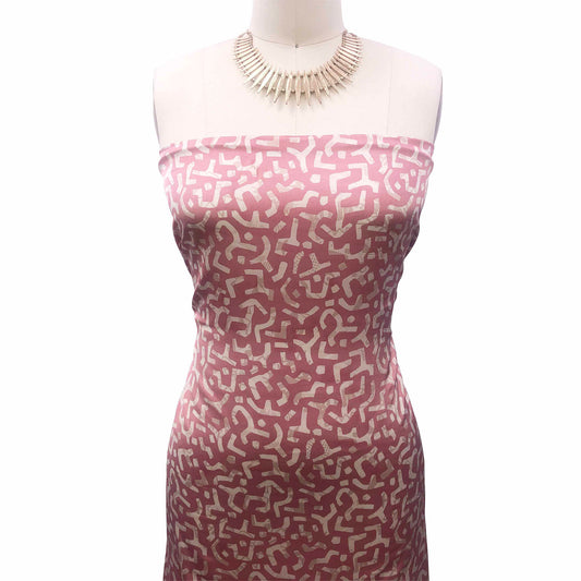 P-3277-456-FADED-MARSALA-TAN - PRINTED STRETCH SATIN 100% POLY