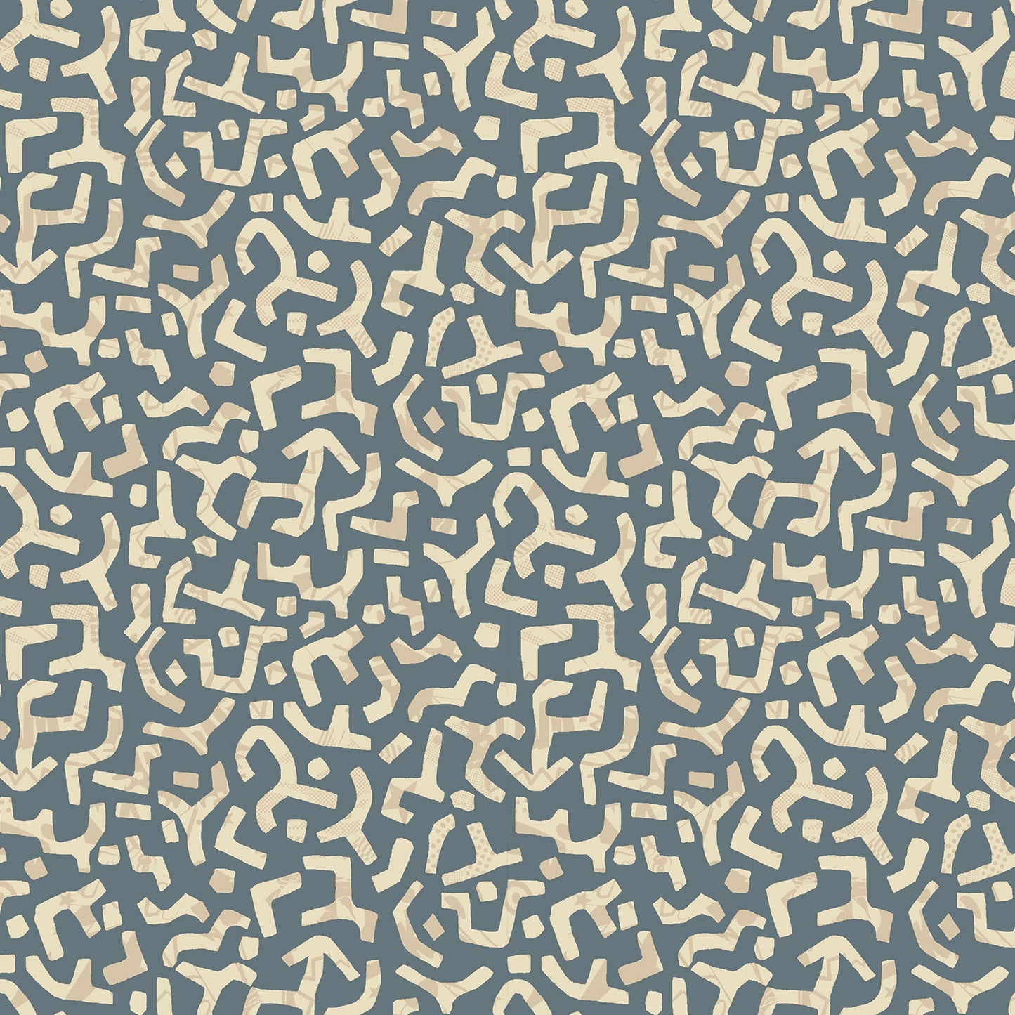 P-3277-456-FADED-TEAL-TAN - PRINTED STRETCH SATIN 100% POLY