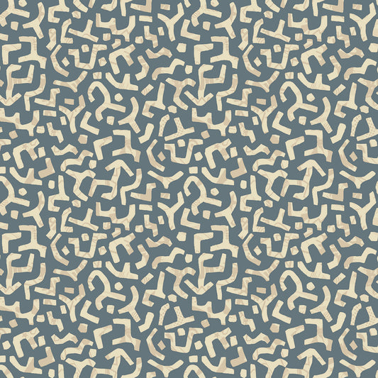 P-3277-456-FADED-TEAL-TAN - PRINTED STRETCH SATIN 100% POLY