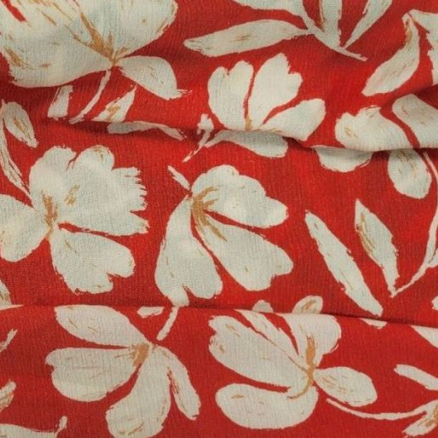 P-3301-636-SPICY-ORANGE-CREAM - PRINTED CREPON 100% RAYON CREPON