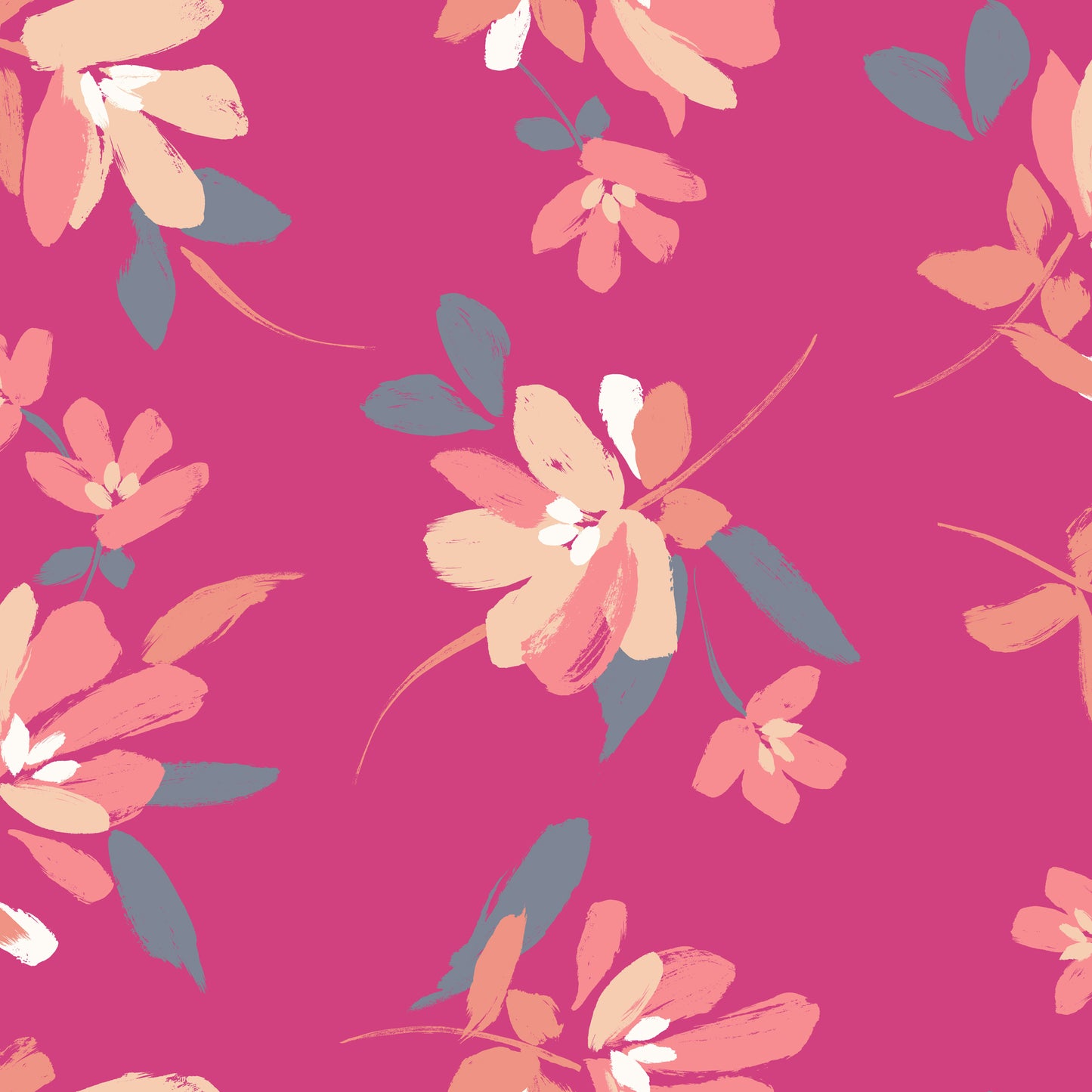 P-3302-702-FUCHSIA-FLAMINGO - PRINTED SCUBA CREPE 97% POLY 3% SPANDEX