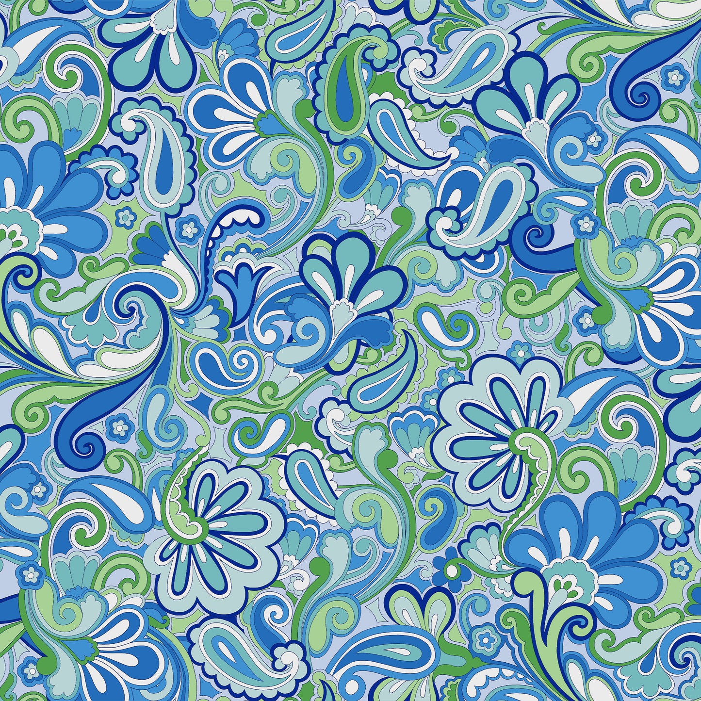 P-3304-456-BLUE-JEWEL-GREEN-APPLE - PRINTED STRETCH SATIN 100% POLY