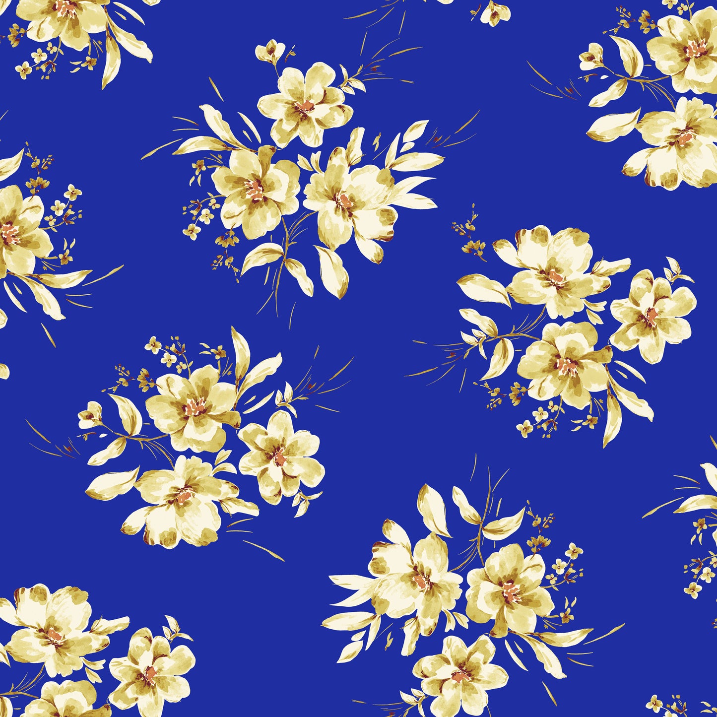 P-3315-702-ROYAL-GOLDEN-MIST - PRINTED SCUBA CREPE 97% POLY 3% SPANDEX