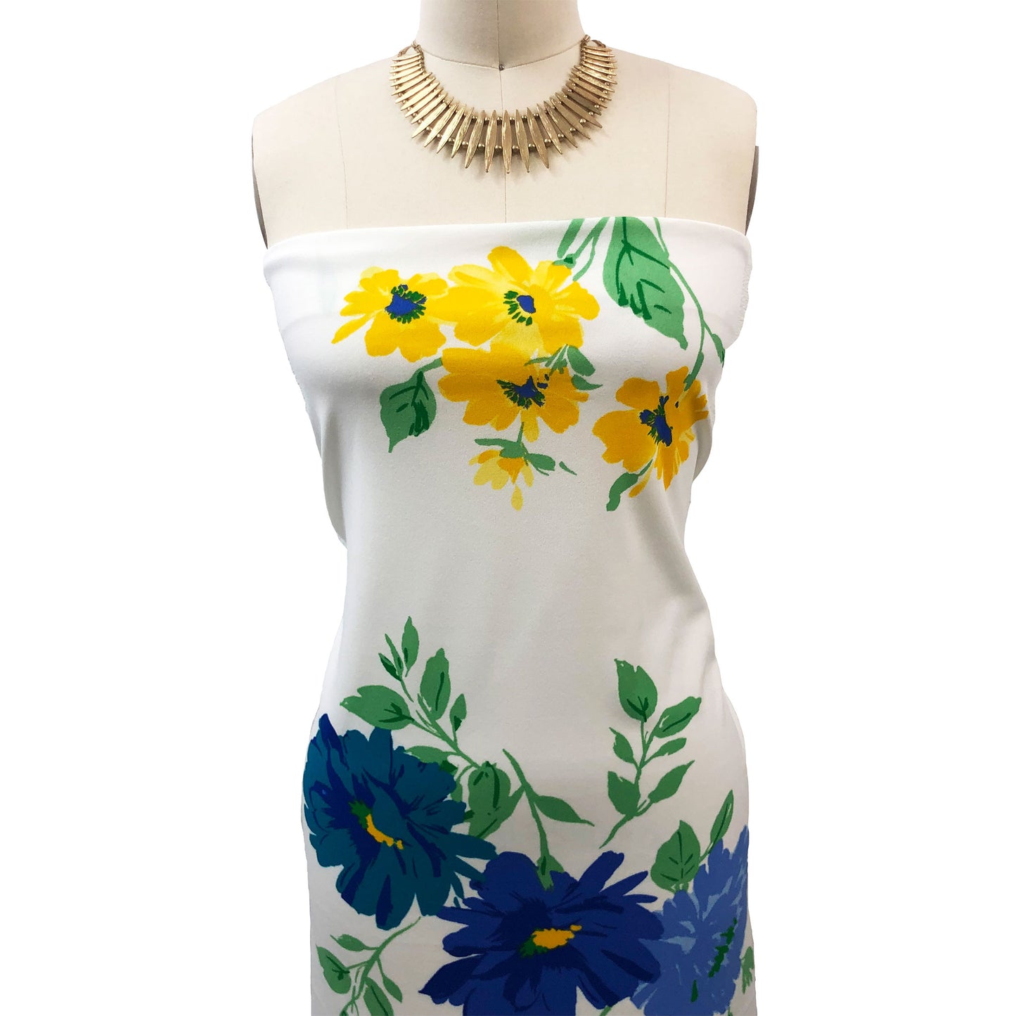 P-3320-702-OFF-WHITE-ULTRA-MARINE - PRINTED SCUBA CREPE 97% POLY 3% SPANDEX