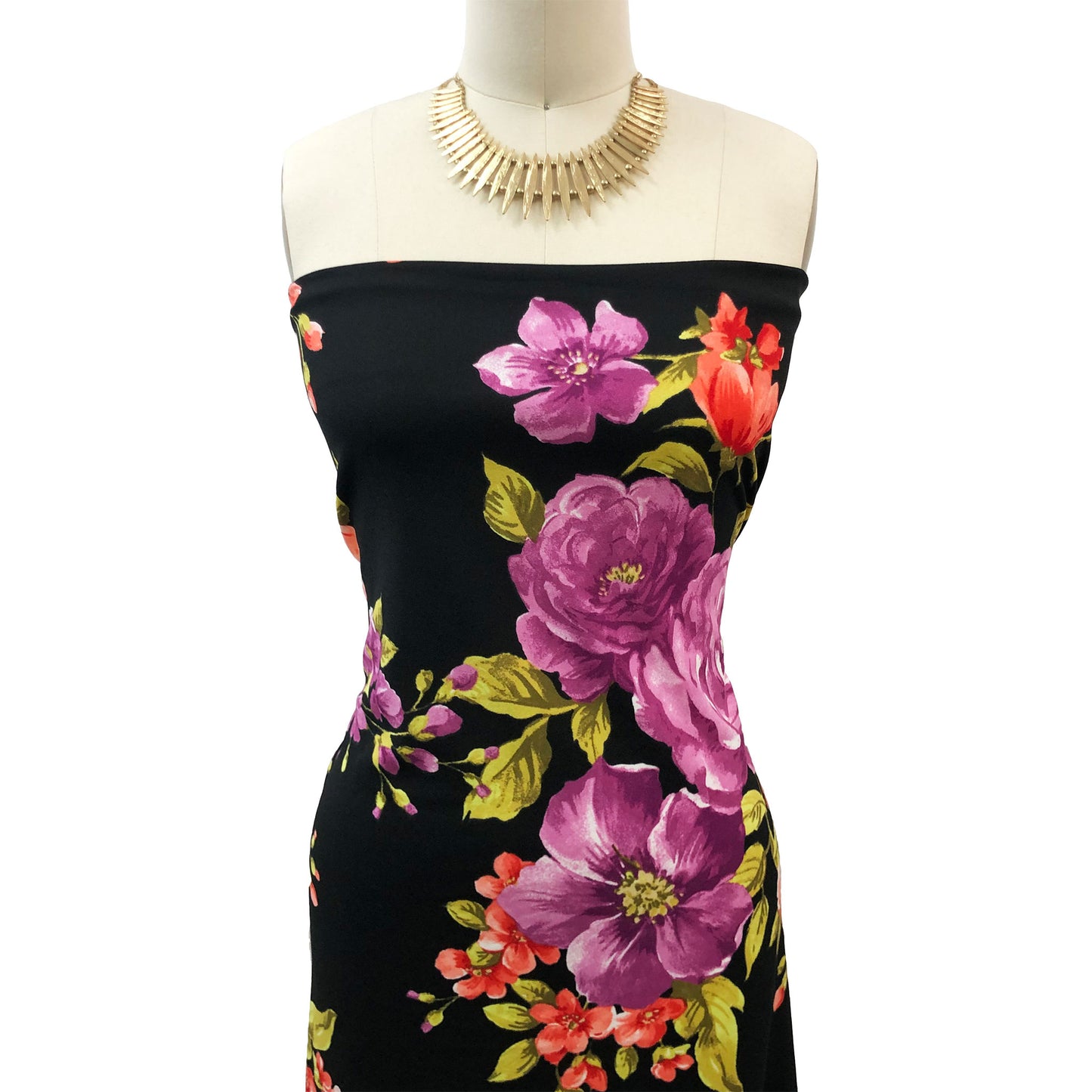 P-3321-702-BLACK-FIESTA - PRINTED SCUBA CREPE 97% POLY 3% SPANDEX