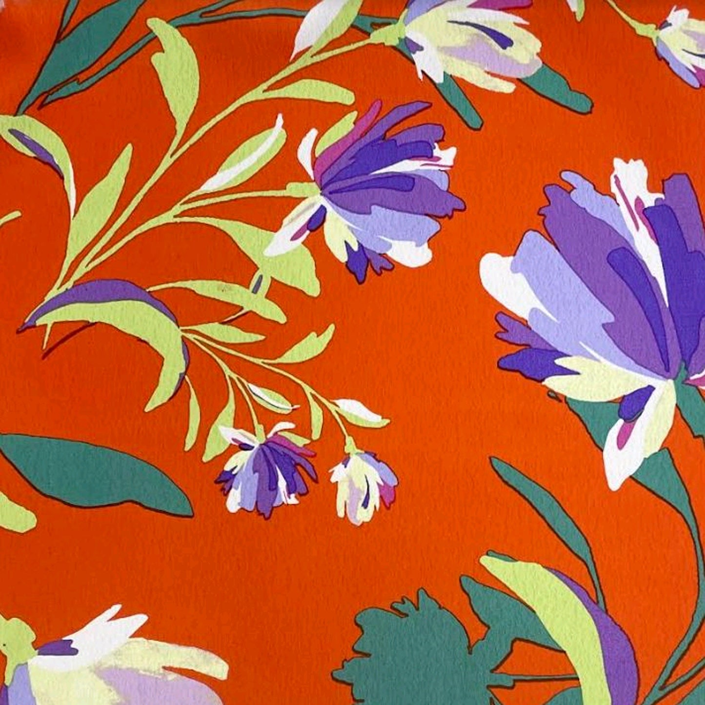 P-3322-754-ORANGEADE-VIOLET - PRINTED POLY MOROCCAN 100% POLY