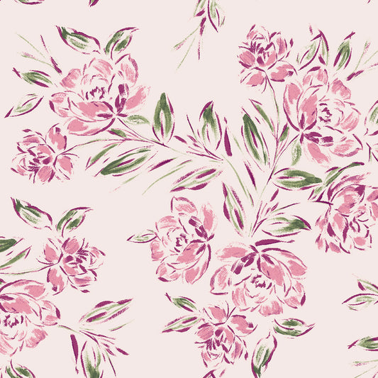 P-3323-501-BLUSH-PINK-BERRY - PRINTED 100% POLYESTER HI MULTI CHIFFON WASH