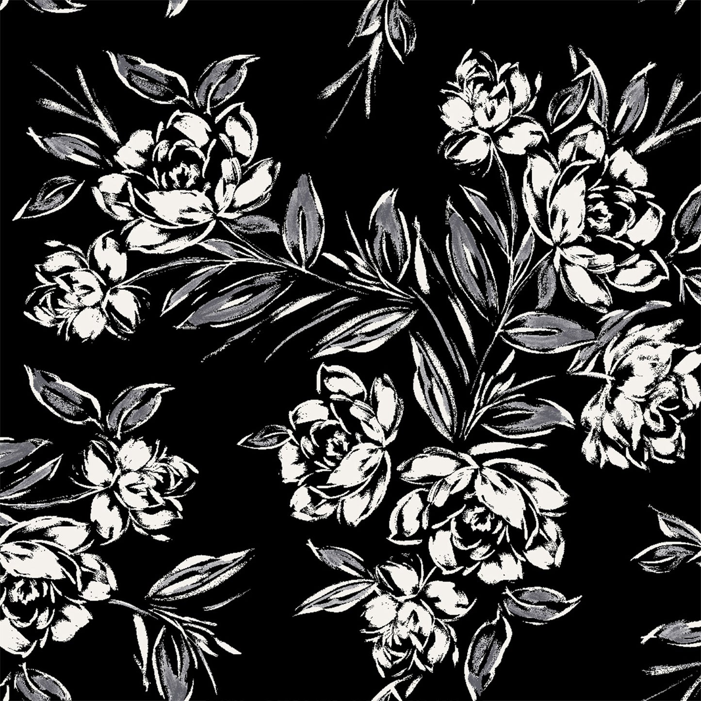 P-3323-754-BLACK-OFFWHITE - PRINTED POLY MOROCCAN 100% POLY