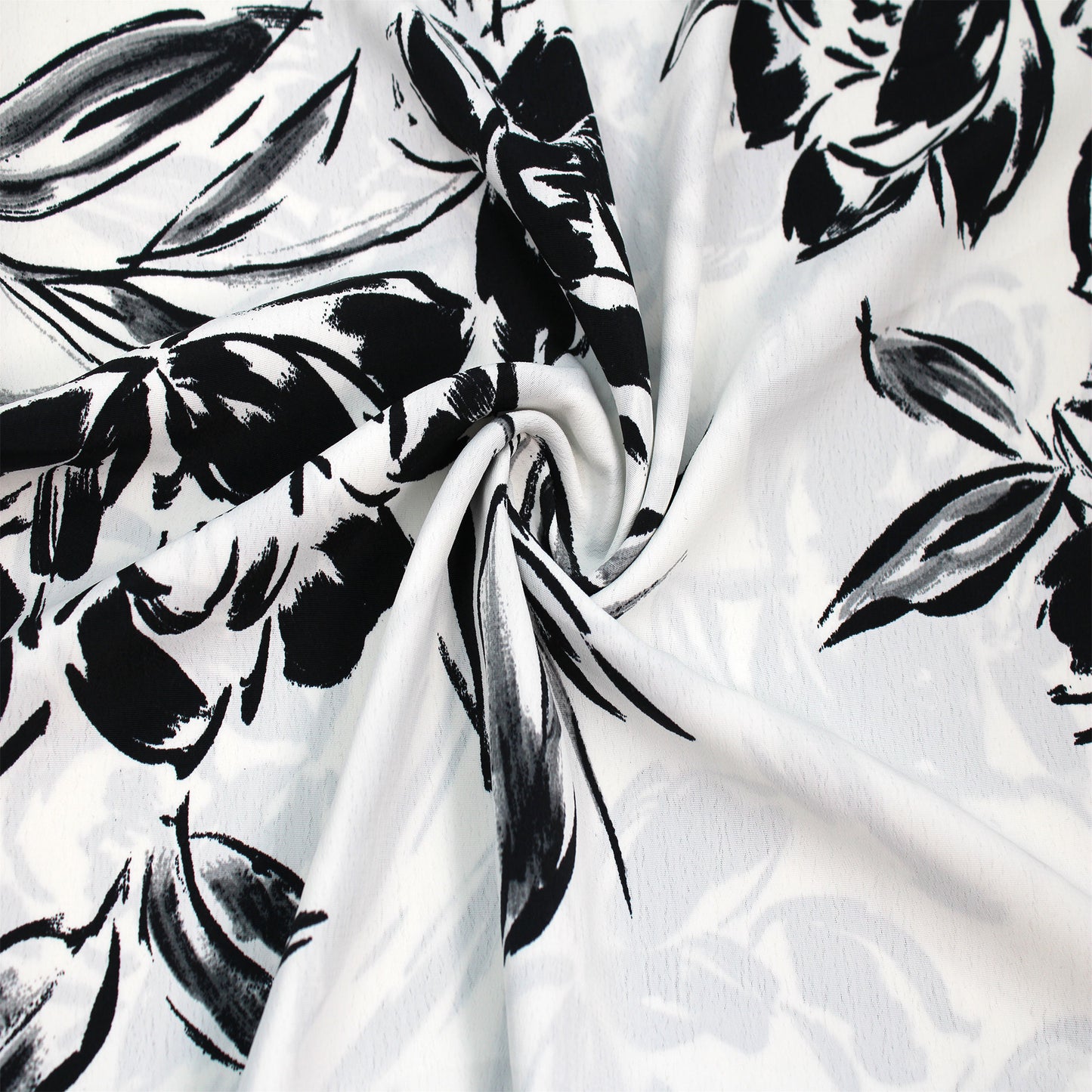 P-3323-754-OFFWHITE-BLACK - PRINTED POLY MOROCCAN 100% POLY