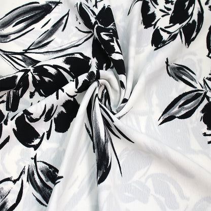 P-3323-754-OFFWHITE-BLACK - PRINTED POLY MOROCCAN 100% POLY