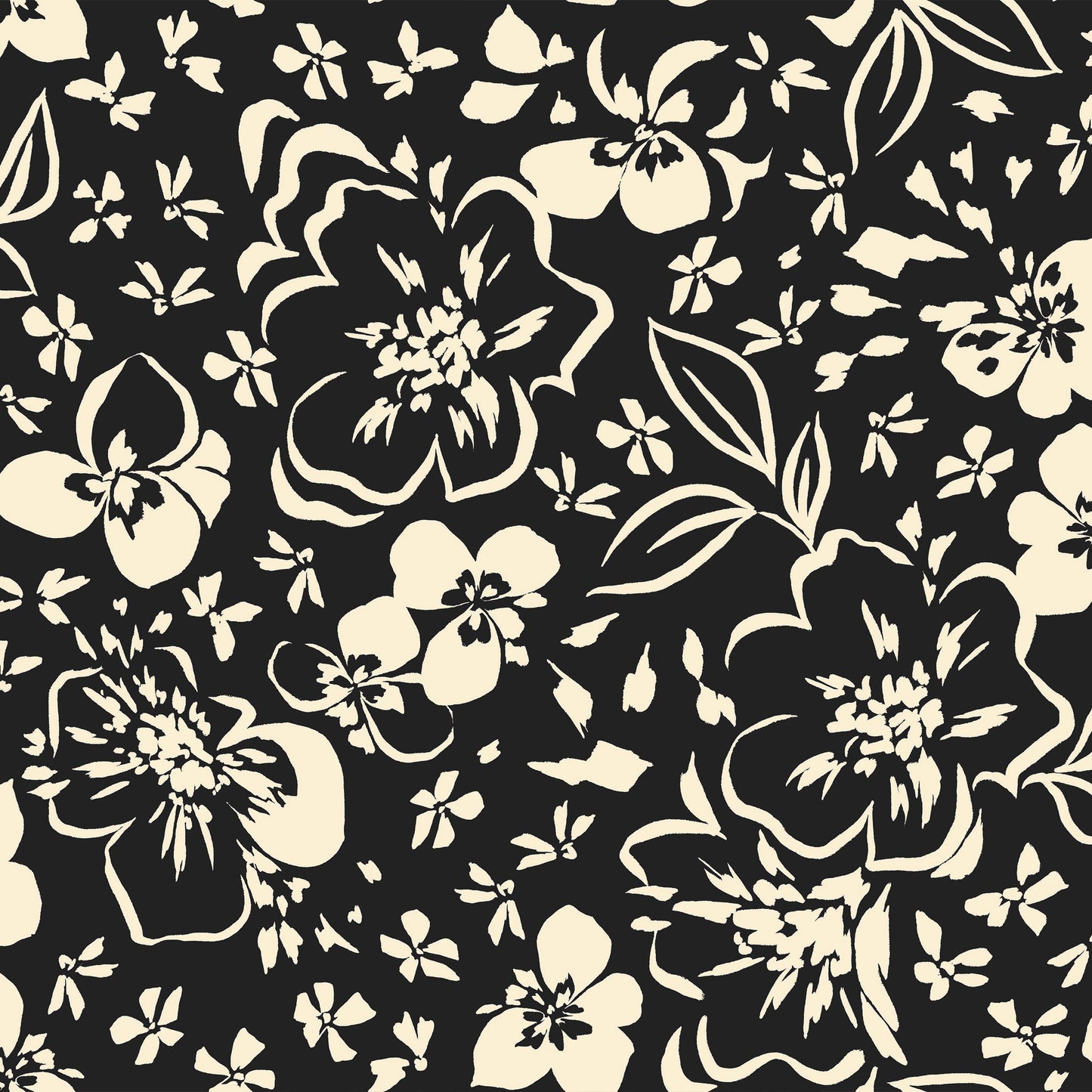 P-3325-636-CHARCOAL-ECRU - PRINTED CREPON 100% RAYON CREPON