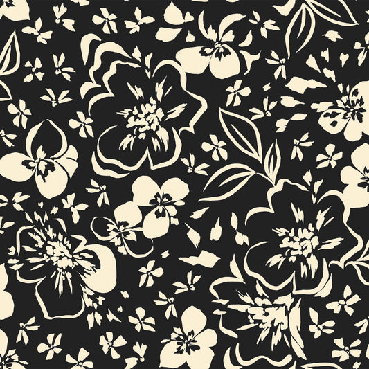 P-3325-636-CHARCOAL-ECRU - PRINTED CREPON 100% RAYON CREPON