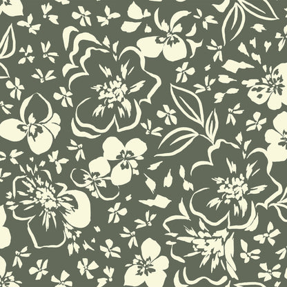 P-3325-636-SAGE-ECRU - PRINTED CREPON 100% RAYON CREPON