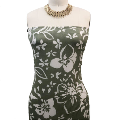 P-3325-636-SAGE-ECRU - PRINTED CREPON 100% RAYON CREPON