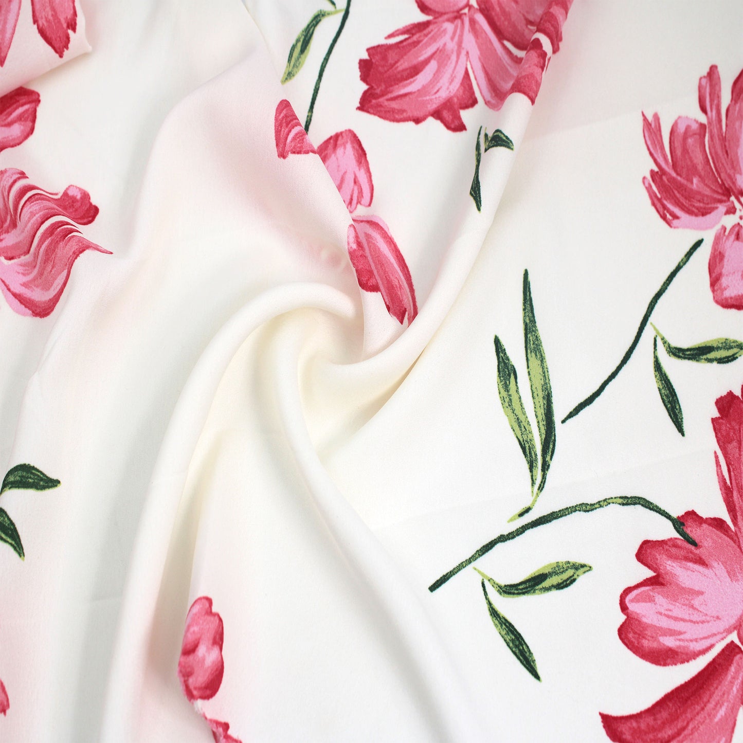 P-3327-456-IVORY-STRAWBERRY-ICE - PRINTED STRETCH SATIN 100% POLY