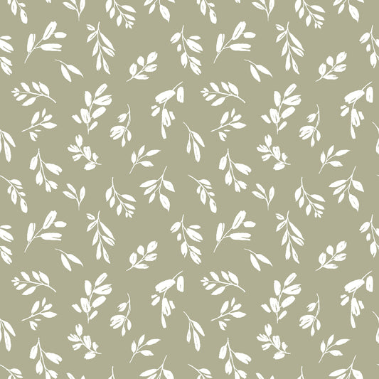 P-3334-698-SAGE-OFF-WHITE - PRINTED RAYON CHALLIS 100% RAYON CHALLIS