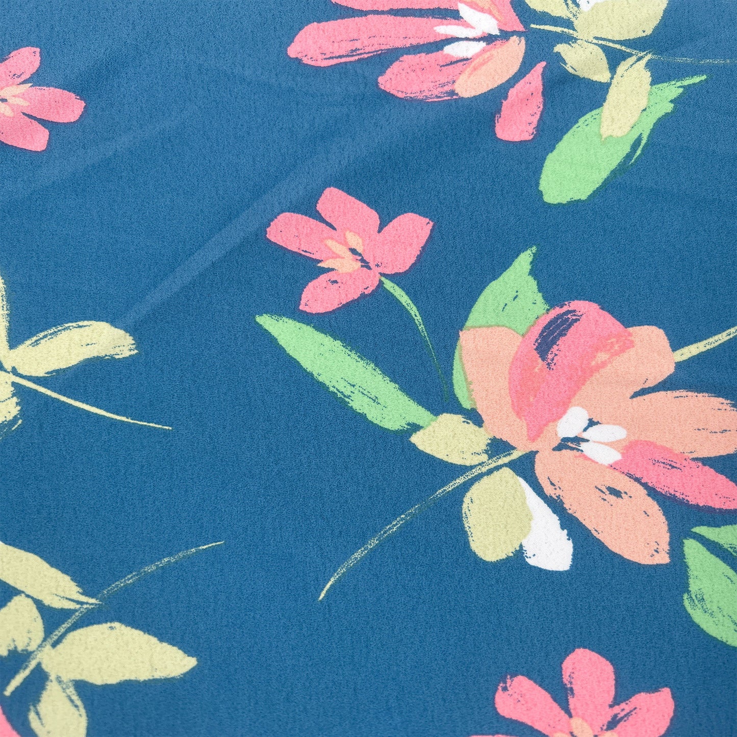 P-3340-754-SOFT-TEAL-CORAL - PRINTED POLY MOROCCAN 100% POLY