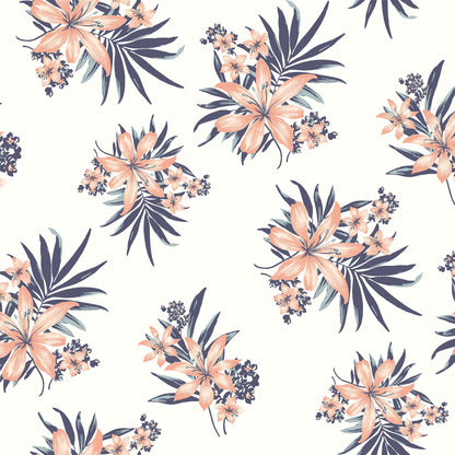 P-335-734-OFFWHITE-PEACH - PRINT WOOL PEACH 100% POLYESTER