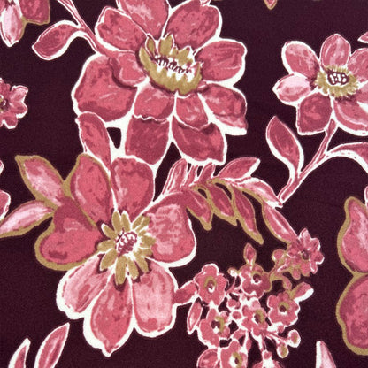 P-3373-702-BURGUNDY-DUSTY-ROSE - PRINTED SCUBA CREPE 97% POLY 3% SPANDEX