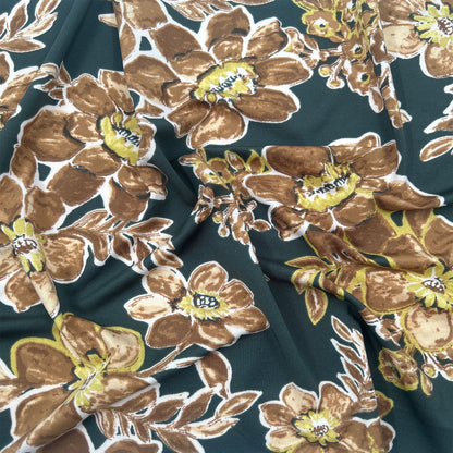 P-3373-730-OLIVE-CAMEL - PRINTED DTY SEMI SHINY 85% POLY 15%SPANDEX