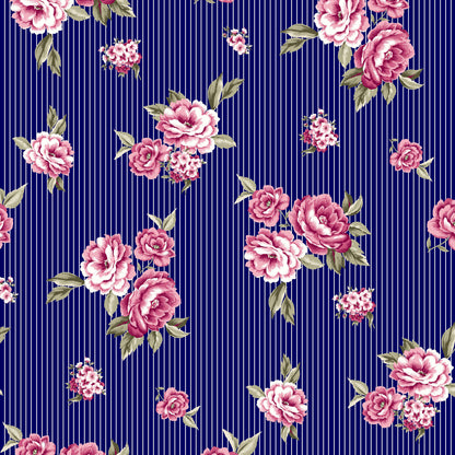 P-339-453-NAVY-FUCHSIA - PRINTED POLY POWER MESH 92%POLY 8%SPANDEX